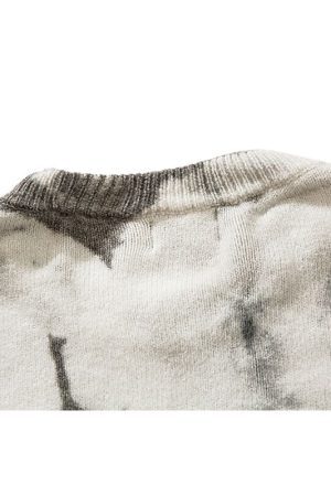 Style Core Aesthetics, New Style Trends Vintage Tie-Dye Jacquard Pullover