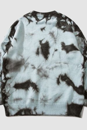 Style Core Aesthetics, New Style Trends Vintage Tie-Dye Jacquard Pullover