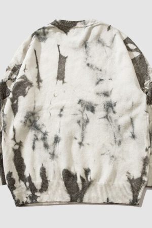 Style Core Aesthetics, New Style Trends Vintage Tie-Dye Jacquard Pullover