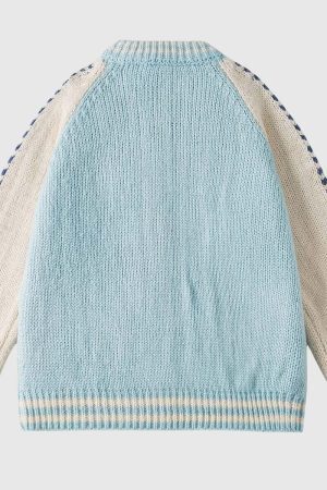 Style Core Aesthetics, New Style Trends Vintage Varsity Knit Cardigan