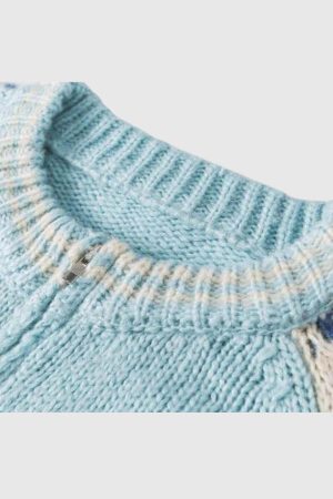 Style Core Aesthetics, New Style Trends Vintage Varsity Knit Cardigan