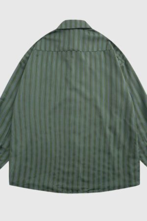 Style Core Aesthetics, New Style Trends Vintage Vertical Striped Shirt