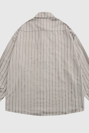 Style Core Aesthetics, New Style Trends Vintage Vertical Striped Shirt