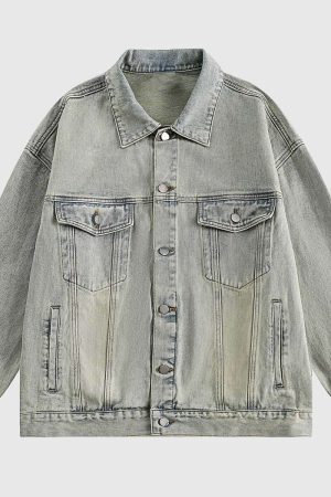 Style Core Aesthetics, New Style Trends Vintage Wash Denim Jacket