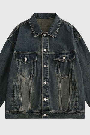 Style Core Aesthetics, New Style Trends Vintage Wash Denim Jacket