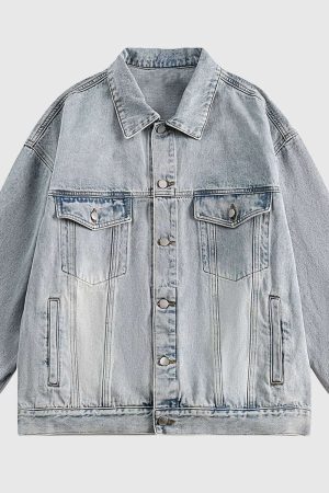 Style Core Aesthetics, New Style Trends Vintage Wash Denim Jacket