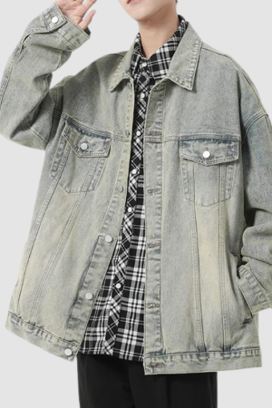 Style Core Aesthetics, New Style Trends Vintage Wash Denim Jacket