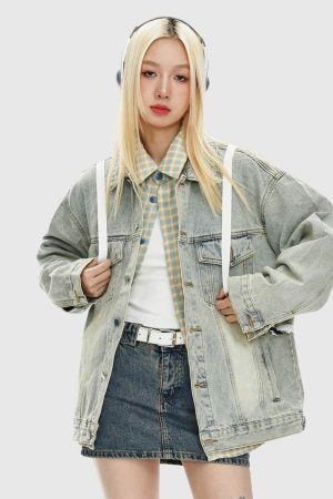 Style Core Aesthetics, New Style Trends Vintage Wash Denim Jacket