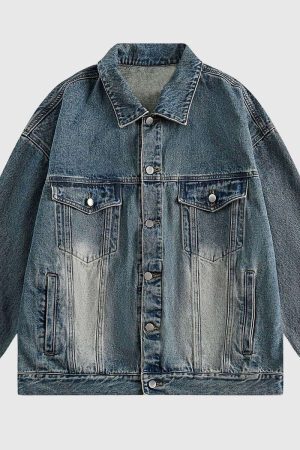 Style Core Aesthetics, New Style Trends Vintage Wash Denim Jacket
