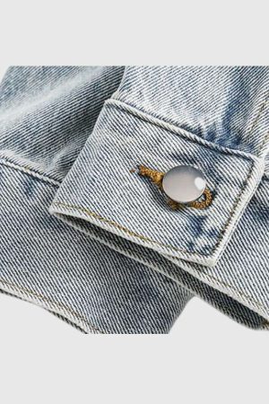 Style Core Aesthetics, New Style Trends Vintage Wash Denim Jacket