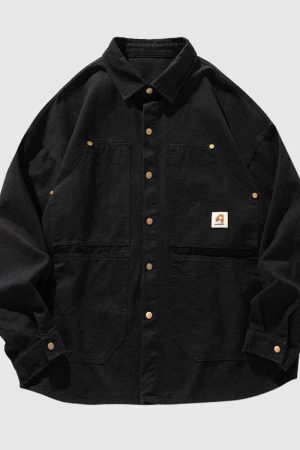 Style Core Aesthetics, New Style Trends Vintage Washed Denim Shirt