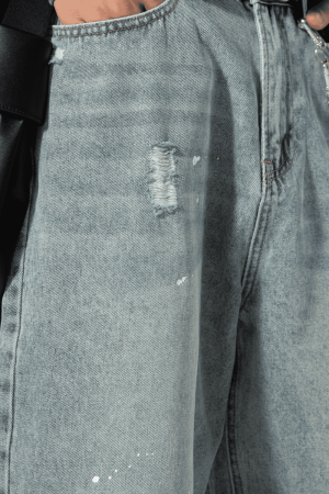 Style Core Aesthetics, New Style Trends Vintage Washed Paint-Splatter Jeans