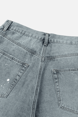 Style Core Aesthetics, New Style Trends Vintage Washed Paint-Splatter Jeans