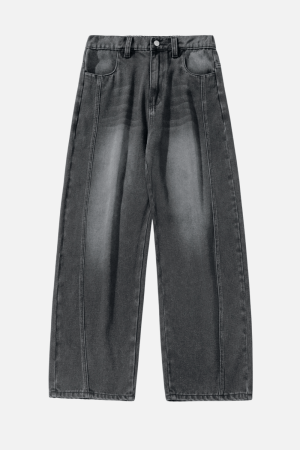 Style Core Aesthetics, New Style Trends Vintage Washed Panel Jeans