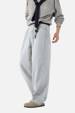 Style Core Aesthetics, New Style Trends Vintage Washed Panel Jeans