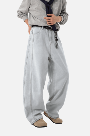 Style Core Aesthetics, New Style Trends Vintage Washed Panel Jeans