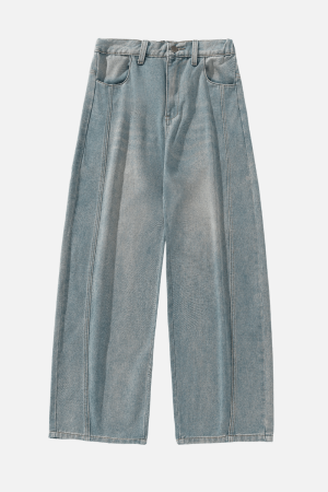 Style Core Aesthetics, New Style Trends Vintage Washed Panel Jeans