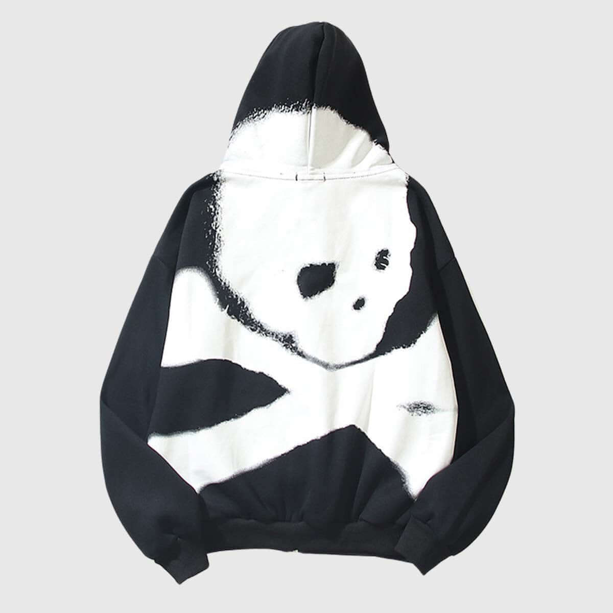 Style Core Aesthetics, New Style Trends Wash Skull Print Hoodie
