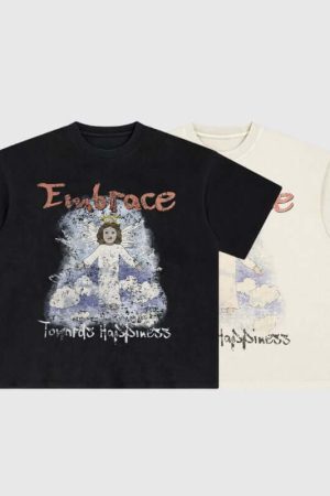 Style Core Aesthetics, New Style Trends Washed Angel Print Tee