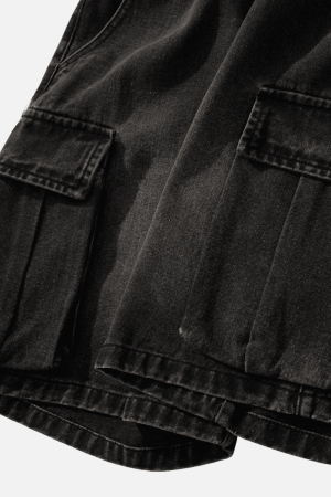 Style Core Aesthetics, New Style Trends Washed Denim Cargo Shorts