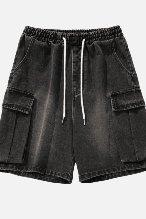 Style Core Aesthetics, New Style Trends Washed Denim Cargo Shorts