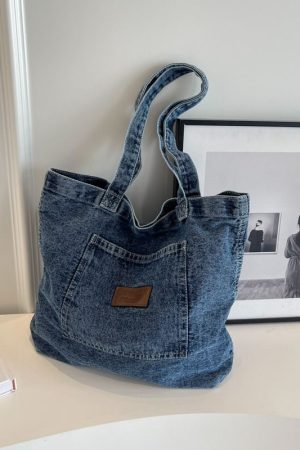 Style Core Aesthetics, New Style Trends Washed Denim Shoulder Bag
