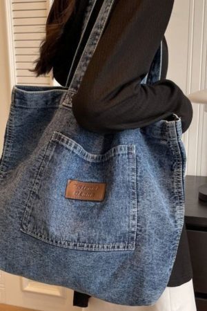 Style Core Aesthetics, New Style Trends Washed Denim Shoulder Bag