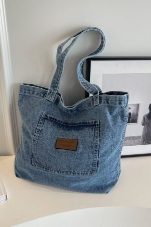 Style Core Aesthetics, New Style Trends Washed Denim Shoulder Bag