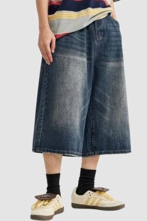 Style Core Aesthetics, New Style Trends Washed Wide Leg Jorts