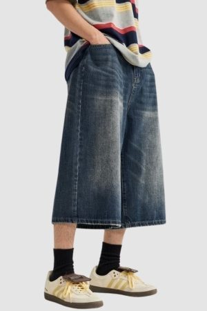 Style Core Aesthetics, New Style Trends Washed Wide Leg Jorts