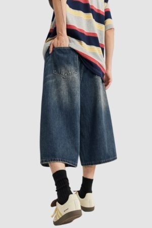 Style Core Aesthetics, New Style Trends Washed Wide Leg Jorts