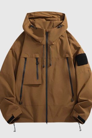 Style Core Aesthetics, New Style Trends Waterproof Utility Hooded Jacket