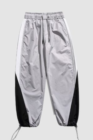 Style Core Aesthetics, New Style Trends Wide Leg Color Contrast Parachute Pants