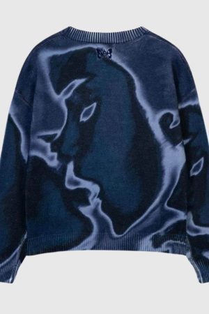 Style Core Aesthetics, New Style Trends Y2K Print Knit Sweater