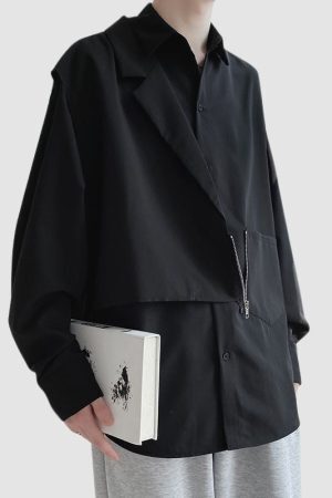 Style Core Aesthetics, New Style Trends Zipper Vest Patch Shirts