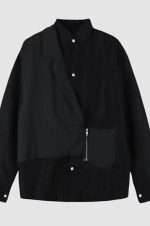 Style Core Aesthetics, New Style Trends Zipper Vest Patch Shirts