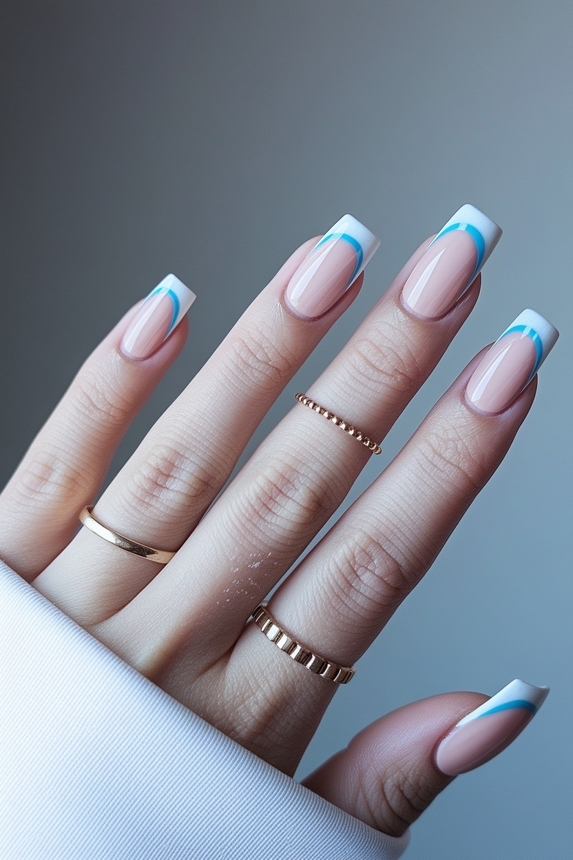 Elegant Tapered Square French Tip Nails for Modern Looks outfit idea