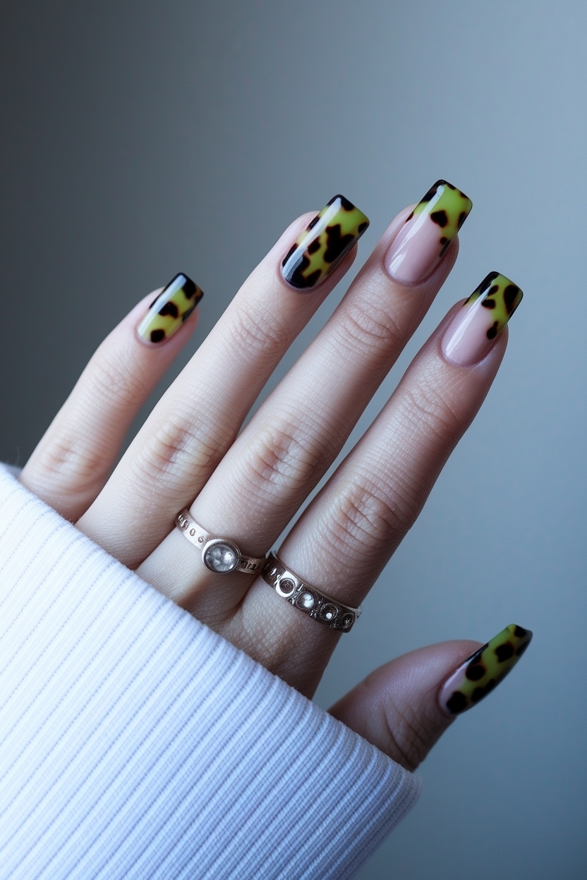 Tortoise Shell Nails French Tip: A Chic Combination outfit idea