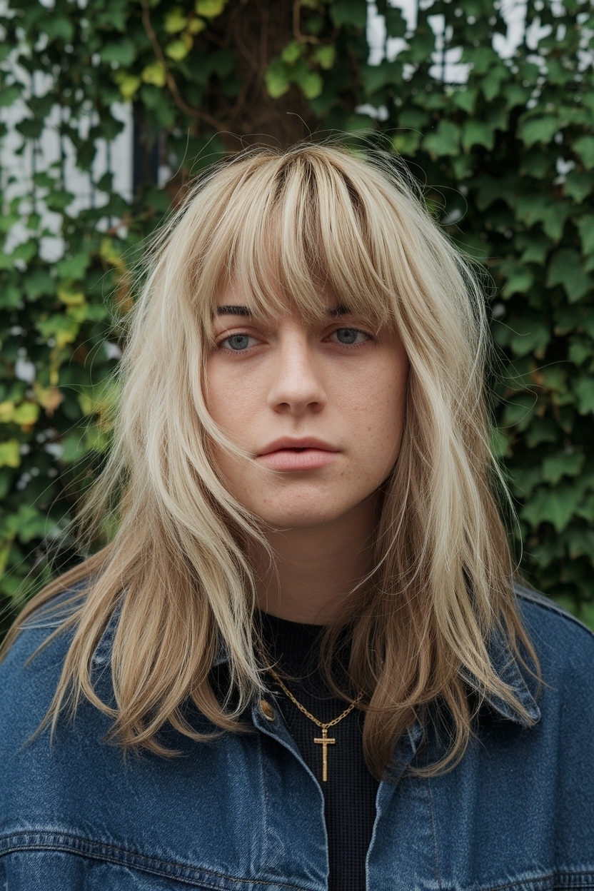 Two Blonde Streaks in Front of Hair for a Bold Statement outfit idea