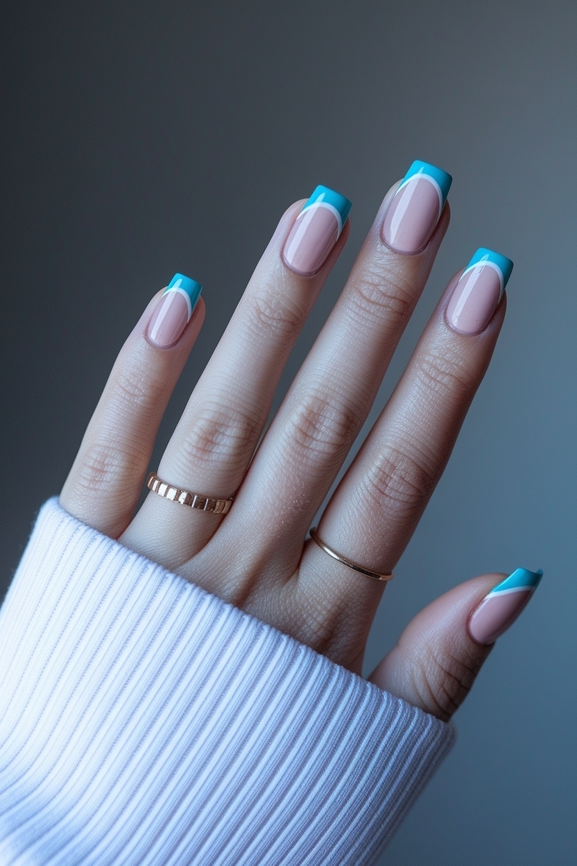 Trendy Two Color French Tip Nails: A Stylish Choice outfit idea