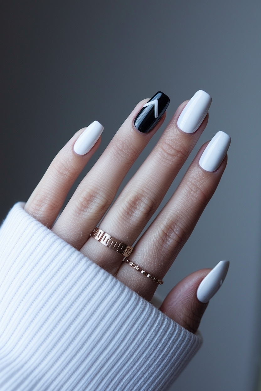 White and Black Nails Design: Timeless Monochrome Styles outfit idea