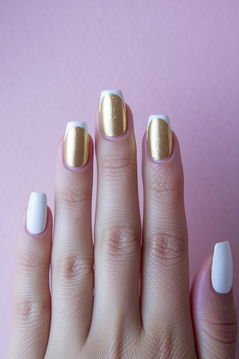 White and Gold Nails Simple: Minimalist Yet Elegant Choices outfit idea