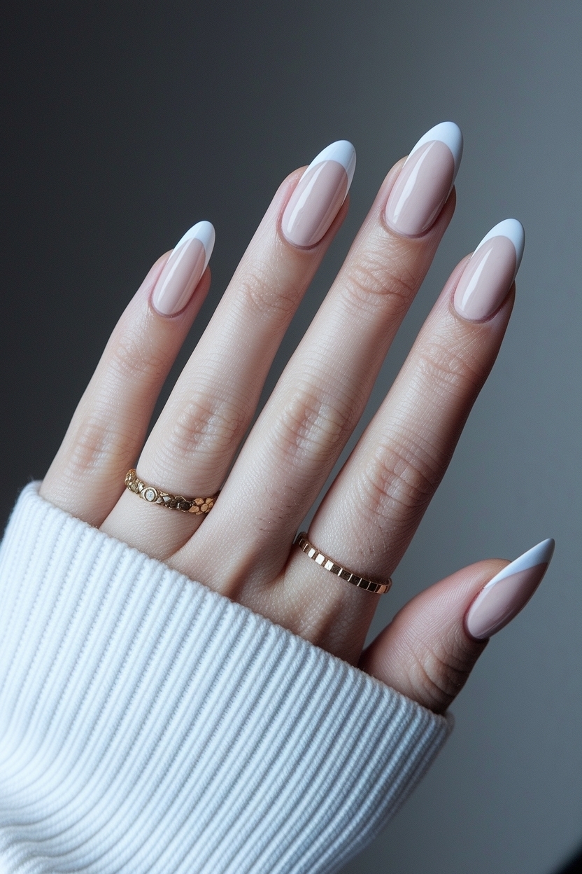 White French Tip Almond Nails: A Flattering Shape outfit idea