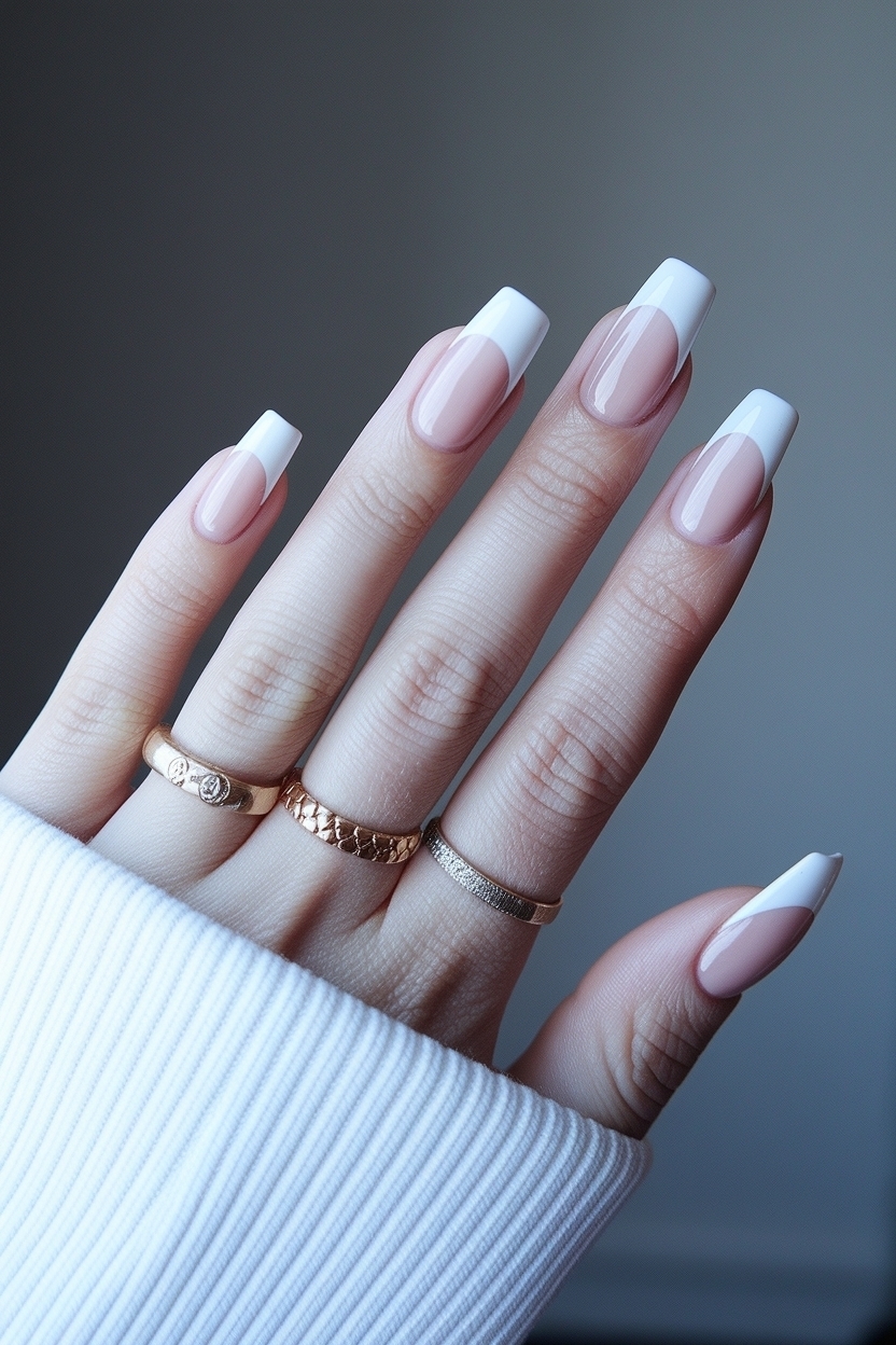 White French Tip Nails Square: Perfect for Any Occasion outfit idea