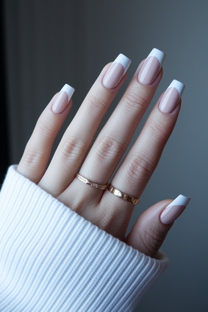 White Short French Tip Nails: Timeless and Versatile Looks outfit idea