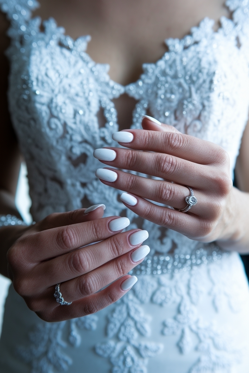 White Wedding Nails for Bride: Stunning Design Ideas outfit idea