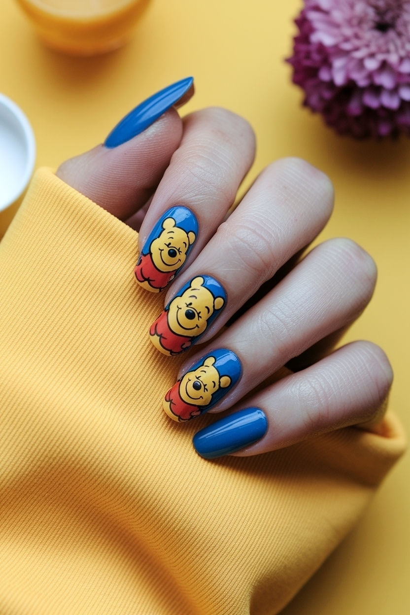 Adorable Winnie the Pooh Nails Acrylic for Disney Lovers outfit idea